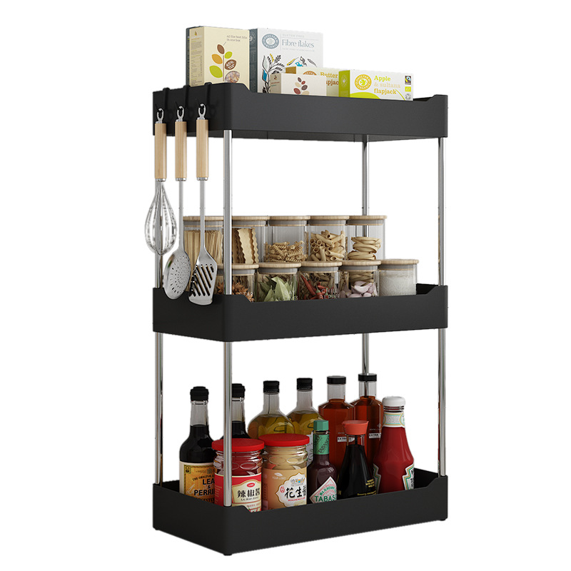 Estante de almacenamiento de la cocina Mesa condimento rack aceite sal salsa vinagre rack de almacenamiento snack rack baño lavabo de plástico multifuncional