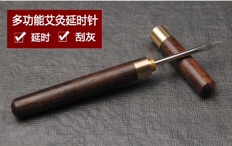 Moxa Ash Cleaning Brush Set 5 Pieces Aluminum Alloy Moxibustion Tool for Ash Removal and Safe Moxa Stick Handling in use