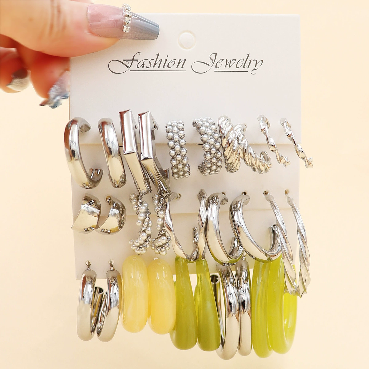 Metal Earrings Set, Retro Creative Design with Pigtail Hooks, Simple Elegant, Assorted Colors