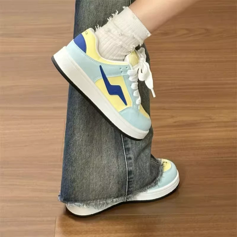 Yellow design footwear, comfortable sneakers, universal sports shoes, trend of season