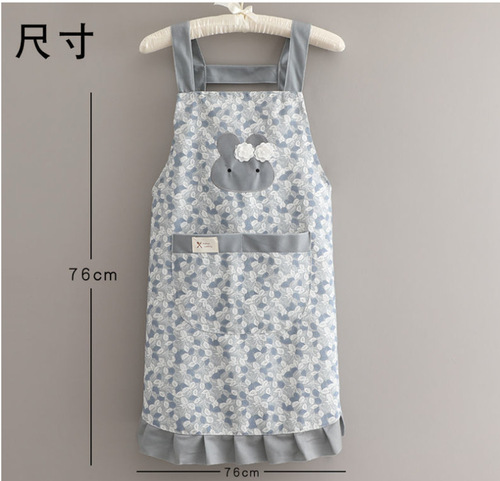 Korean style fashionable bamboo cotton suspender apron for home kitchen cooking women's overalls anti-fouling breathable new style
