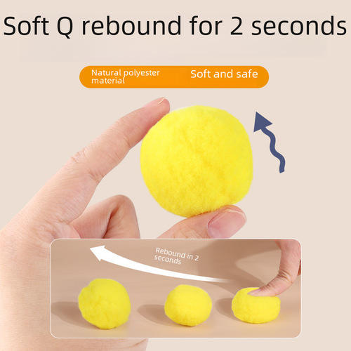 Popular cat toy fur ball pompom launcher gun to relieve boredom toy high elastic fur ball bite-resistant cat stick pet ball