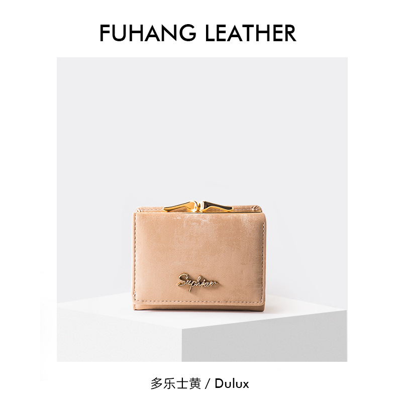 Cartera transfronteriza para mujer, franela de alta gama, tarjetero multifuncional corto, monedero ins para estudiantes portátiles, personalización femenina