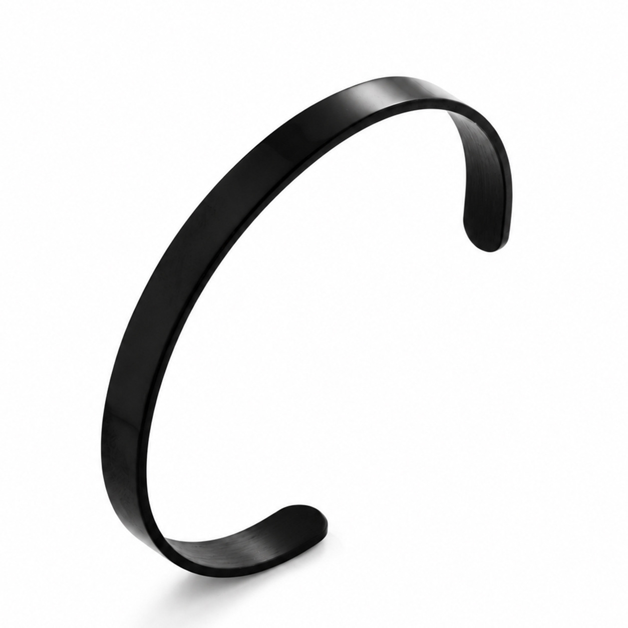 Pulseras de pareja populares europeas y americanas, joyería de metal con superficie lisa, magnética, ajustable y de extremo abierto para hombres y mujeres.