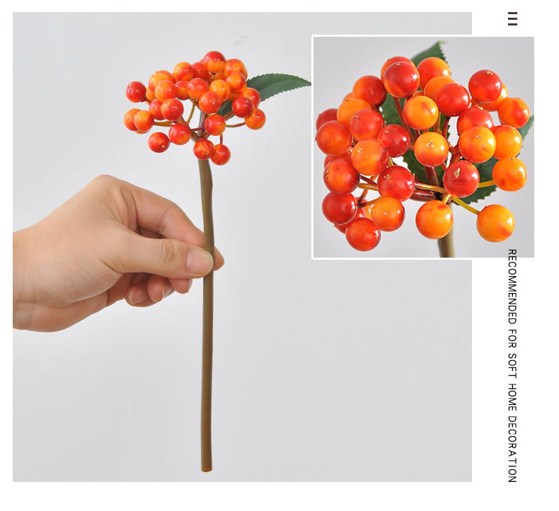 Foam Mini Red Berries Blueberries Fake Flowers Fortune Fruit Flower Wall Decoration Artificial Berry Branches_maomaolike.com