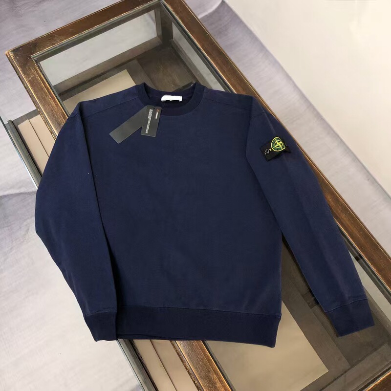 Cross-Border Stone Sweatshirt with Compass Badge, Pullover, Loose Fit, Pure Cotton, Crew Neck, Basic Style Cross-Border Stone Sweatshirt with Compass Badge, Pullover, Loose Fit, Pure Cotton, Crew Neck, Basic Style