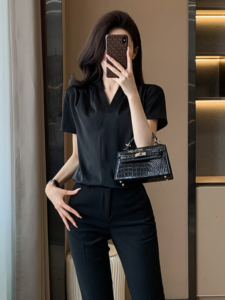 Professional summer shiffon elegant shirt for work
