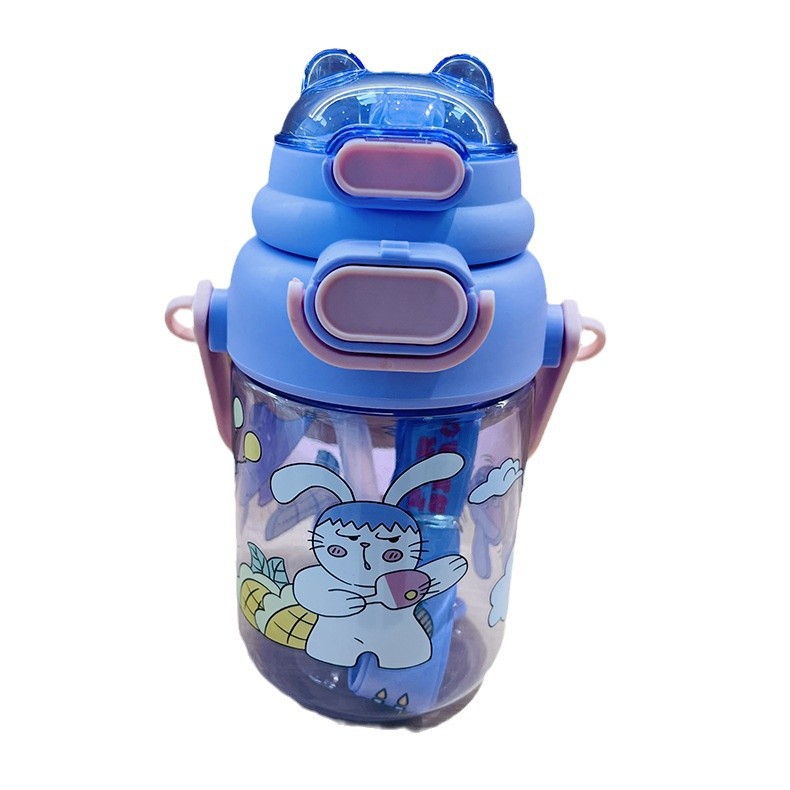 Nuevo portátil hervidor de agua de niña corazón de paja taza de agua de dibujos animados viaje taza portátil taza de bebida doble resistente a altas temperaturas