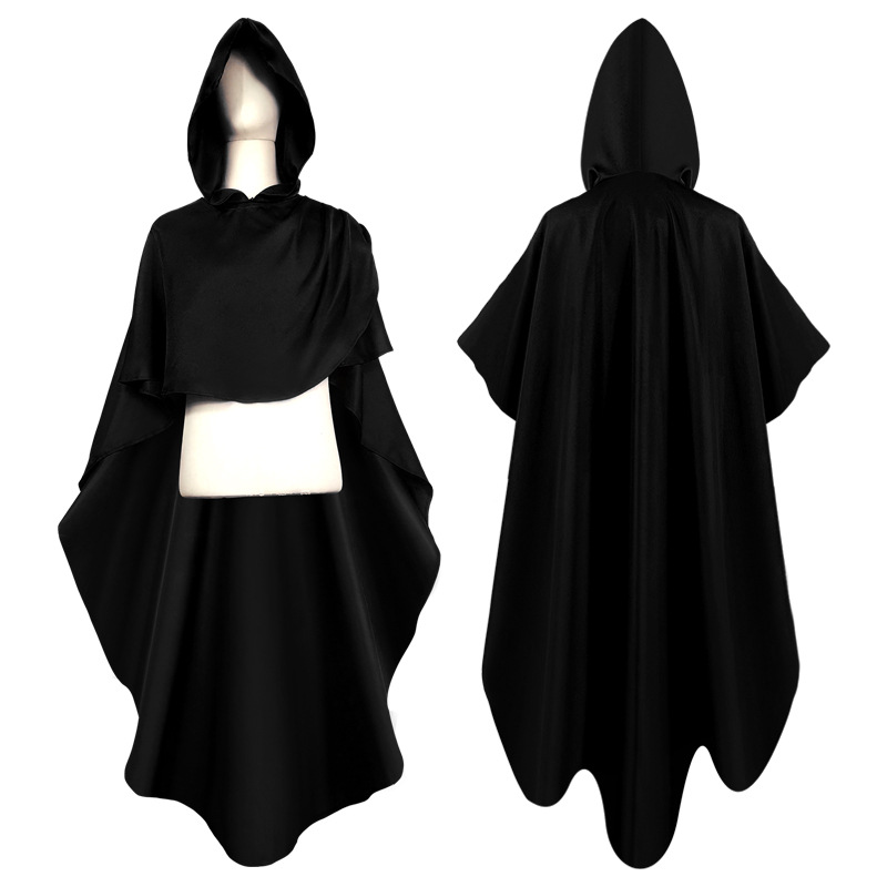 Manguo spot capa de caballero medieval porque fiesta de Halloween cosplay capa larga con capucha