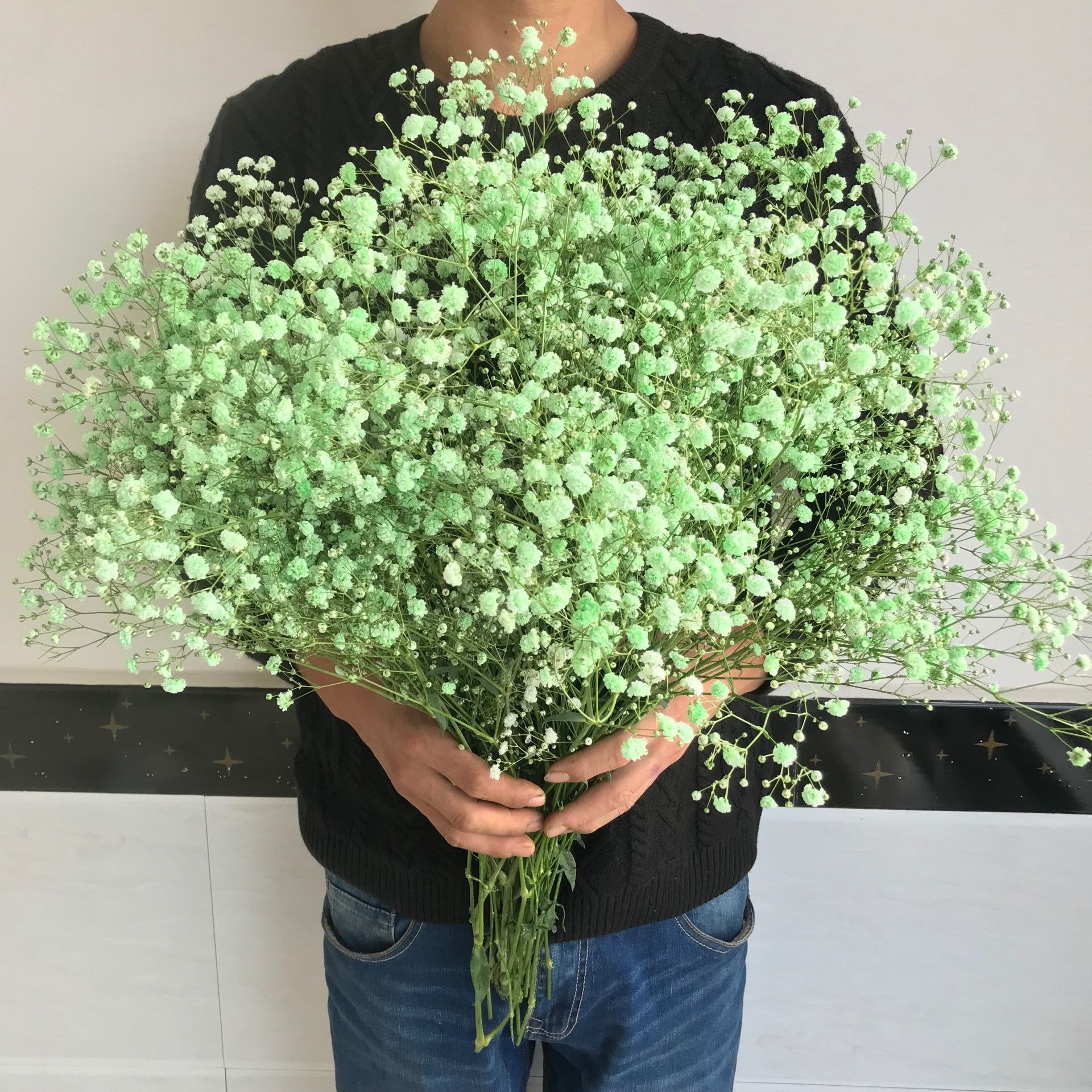 녹색 안개꽃 초대형 꽃다발