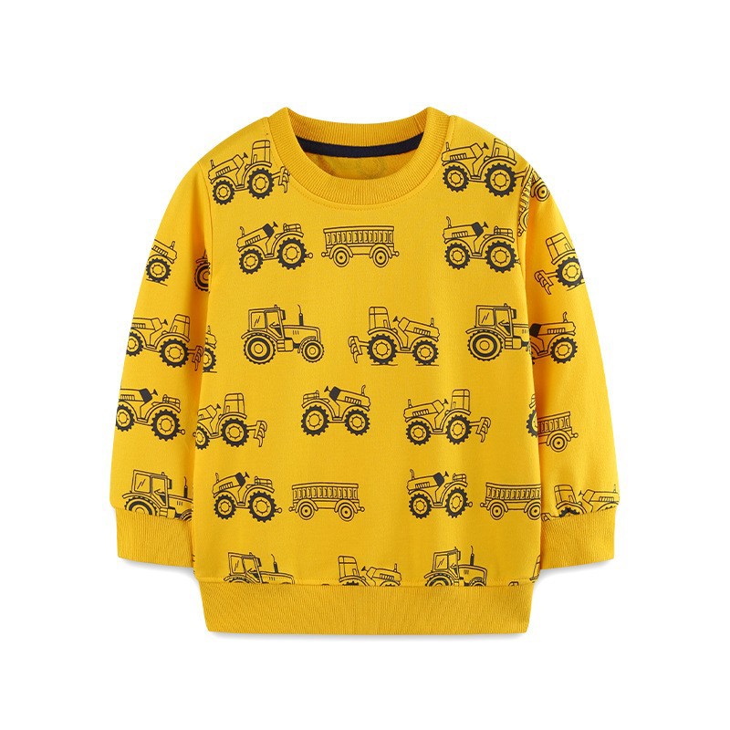 26 otoño algodón de cuello redondo chaqueta de niños de moda impresión de automóviles de manga larga chaqueta infantil