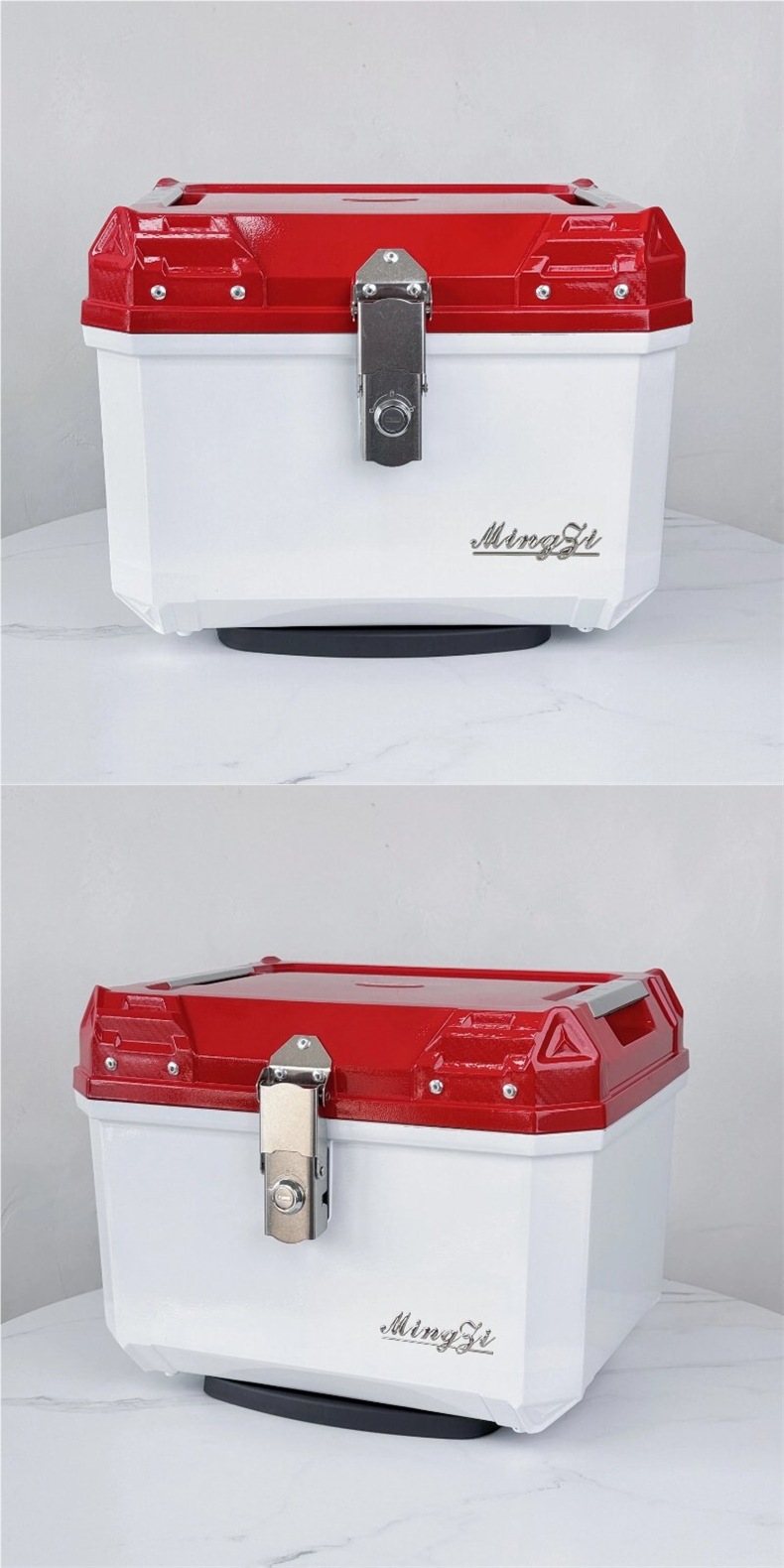 45L motorcycle tail box with a large capacity, suitable for electric scooters; a universal tail box storage container made of aluminum alloy