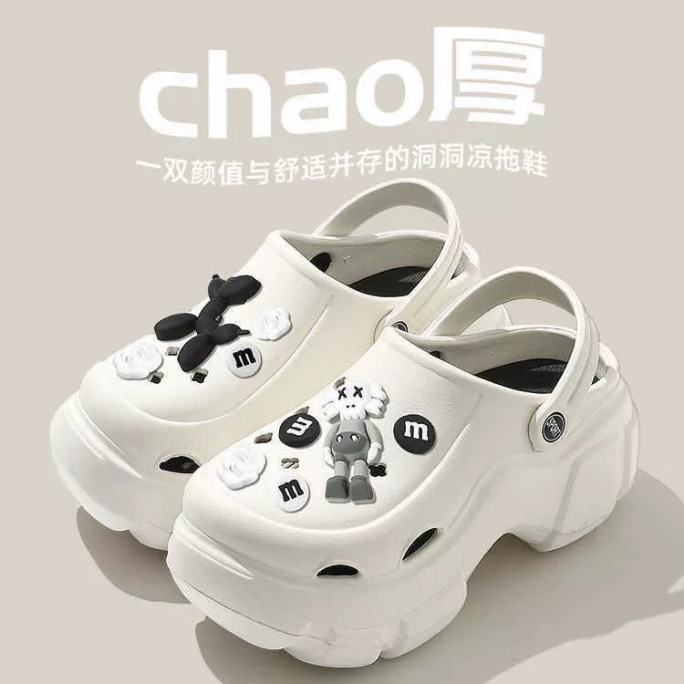 Модные женские сабо на лето 2025 года, новые пляжные закрытые шлепанцы на толстой подошве, увеличивающие рост.