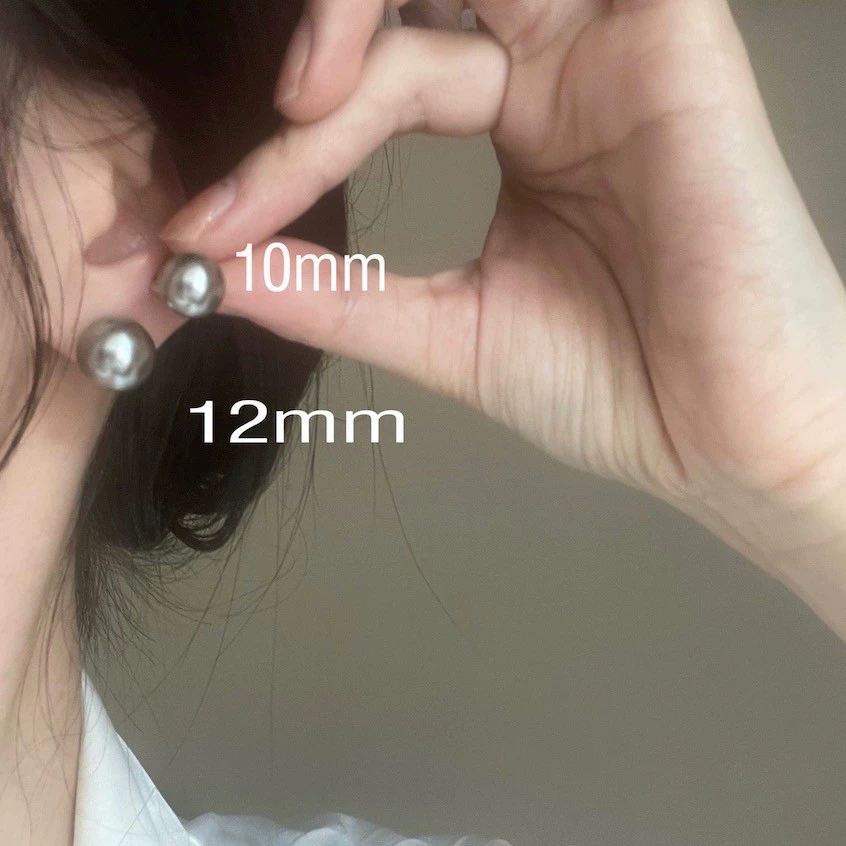 Silver-gray earrings from pearl, silver 999 sample