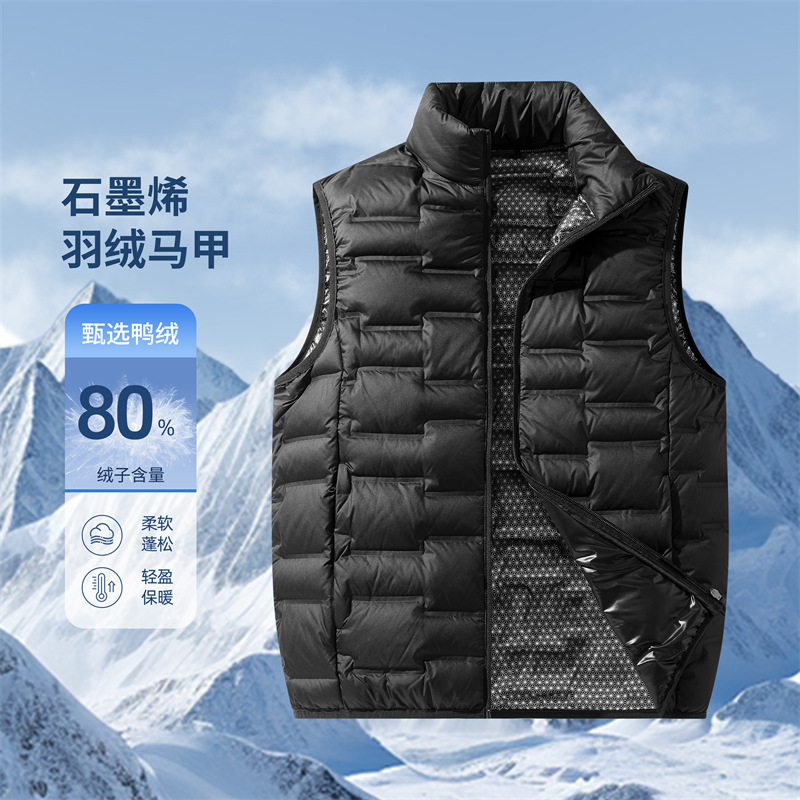 2025 nueva tecnología de grafeno chaqueta de plumón ligera moda pareja con capuz desmontable chaqueta de plumón para hombres y mujeres