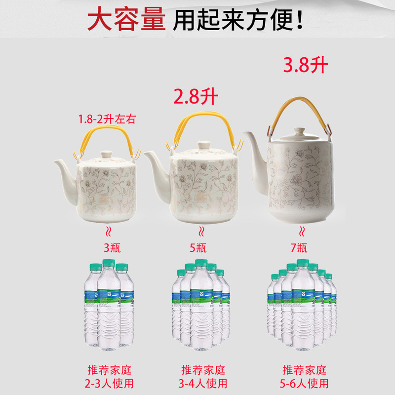 ティーポット陶磁器家庭用の水筒の大きい水筒は高温に耐えます。|undefined