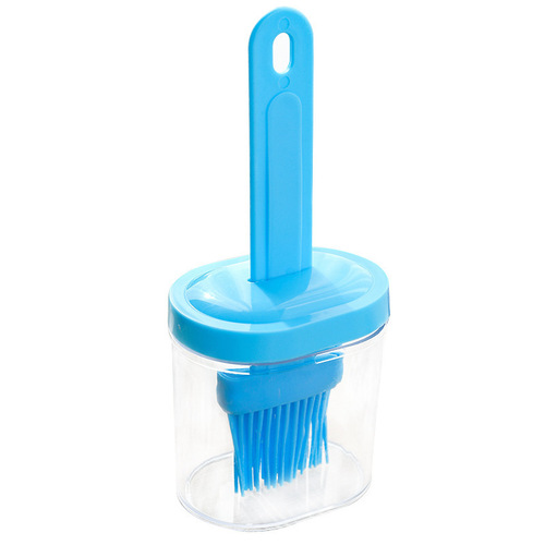 Household silicone oil brush with bottle small oil pot kitchen high temperature resistant baking artifact plastic one-piece barbecue oil bottle brush