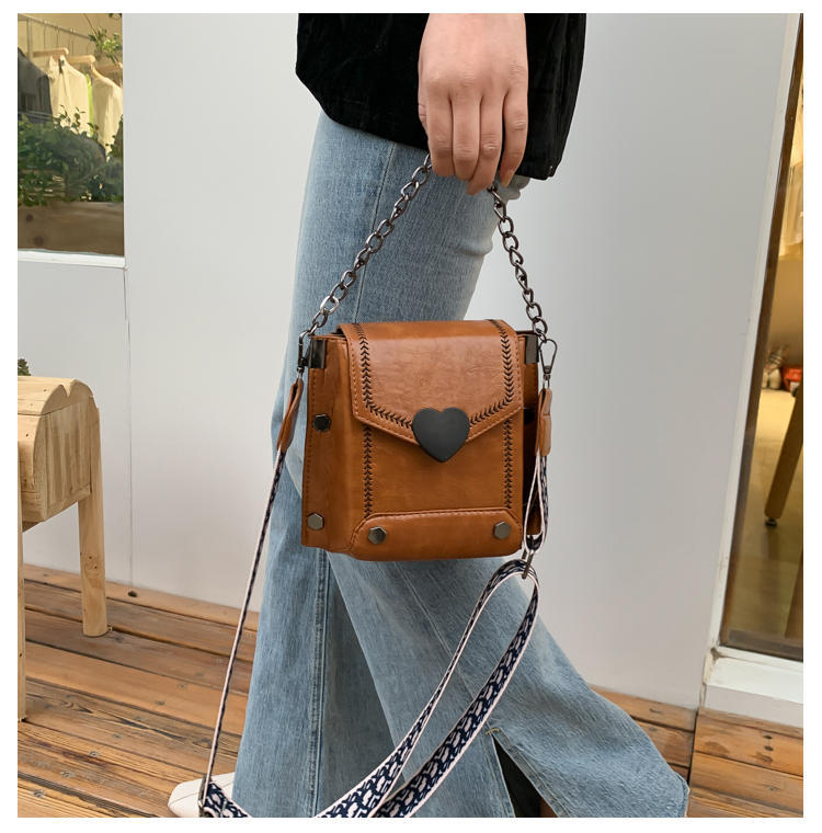 Yağlı ciltler için vintage tarzı küçük çanta, çift katmanlı büyük kapasiteli telefon çantası, bozuk para cüzdanı, modaya uygun çok yönlü sınır ötesi küçük çanta, çapraz çanta.