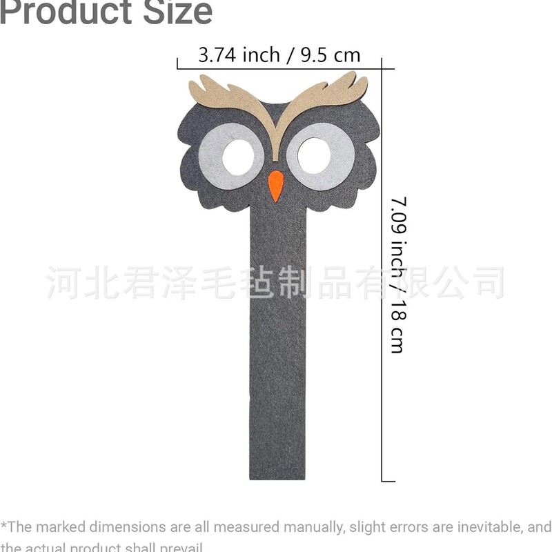 Manufacturer's Hot-Selling Cross-Border Felt Cartoon Animal Bookmarks Halloween DIY Party Supplies Kidsren's Handmade Bookmarks