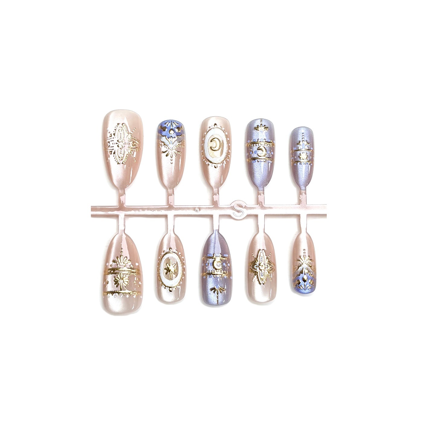 Vaquero azul dorado barroco con armadura de lujo retro flor diamante ins nail art parche 30 piezas ojo de gato exquisito