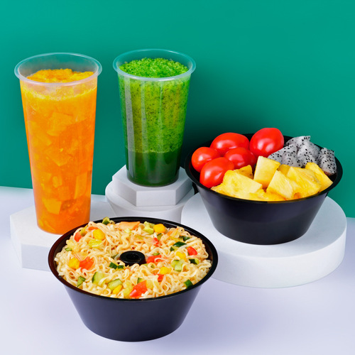 Disposable hot pot cup internet celebrity walking hot pot cup snack milk tea hot pot bowl with maocai black plastic cup holder