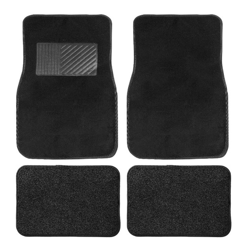 Universal four-piece set of car floor mats, PVC flocked surface four-season mats, waterproof carpet-style durable anti-slip wire ring foot mats