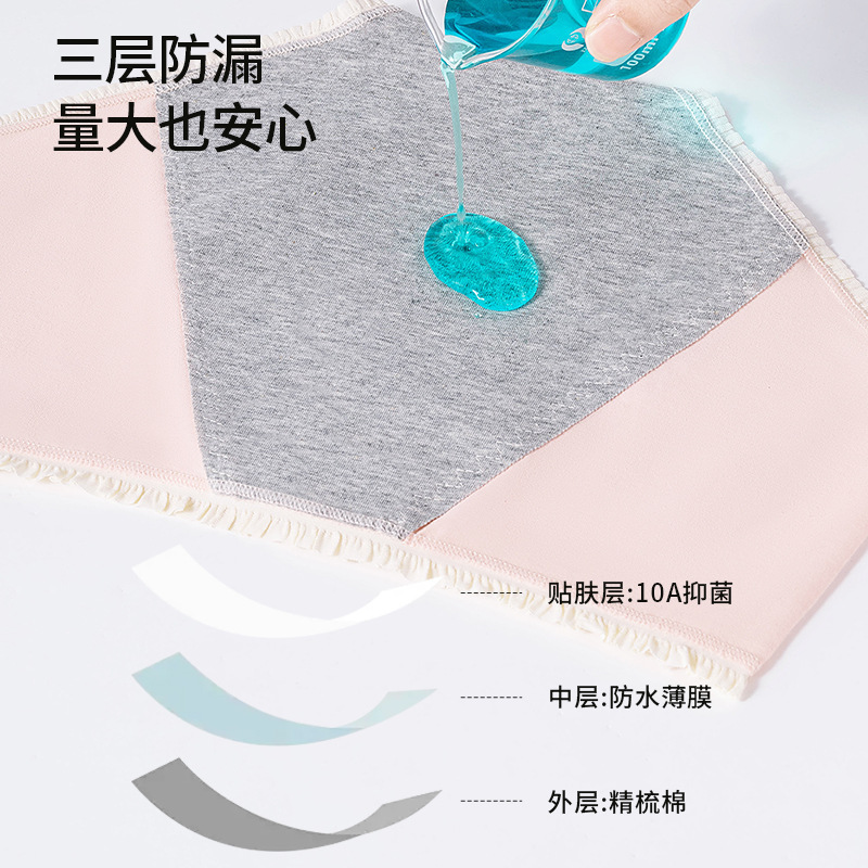 Ropa interior fisiológica de algodón puro para mujer, período menstrual, entrepierna antibacteriana, entrepierna a prueba de fugas, entrepierna larga, ropa interior especial para tía