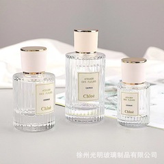 直販 30 ミリリットル香水詰め替えボトル化粧品垂直パターン空ボトル 50 ミリリットル 100 ミリリットルポータブルプレススプレーガラス