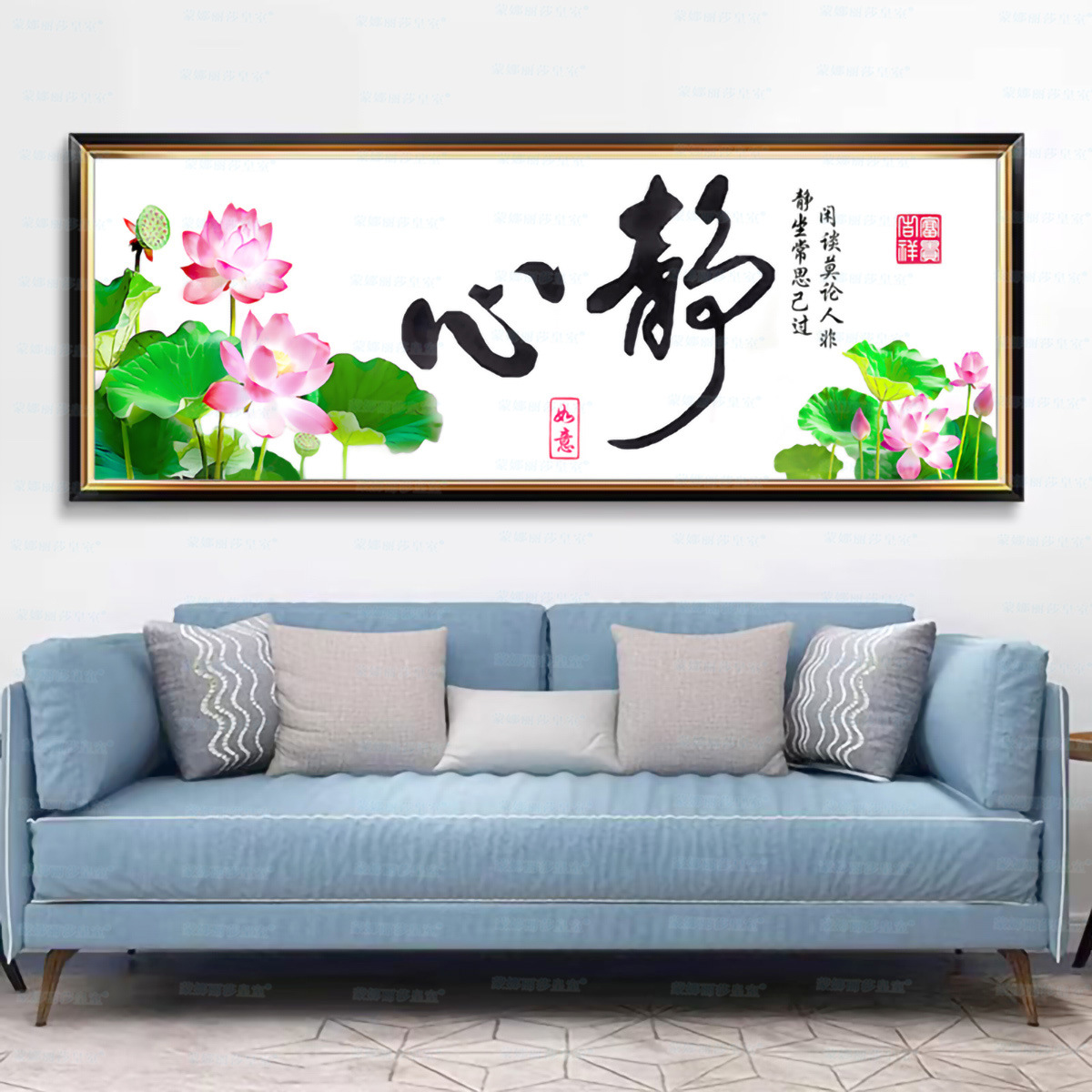 [Algodón importado] Mona Lisa Real Meditación Lotus Rhyme chino fresco simple bordado a mano Lotus image 3
