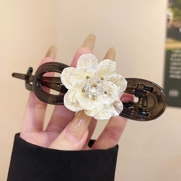 女性のための新鮮で甘い花ツイストヘアピン 2025 新しい人気の甘いヘアアクセサリー後頭部ヘアピンヘッドバンド|undefined