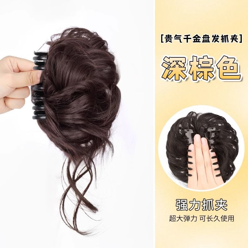 Cabeza de pellizco de agarre, brotes de flores de 1000 flores de oro, temperamento de disco, simulación de red de cabello roja, anillo de cabello chino de alto cráneo