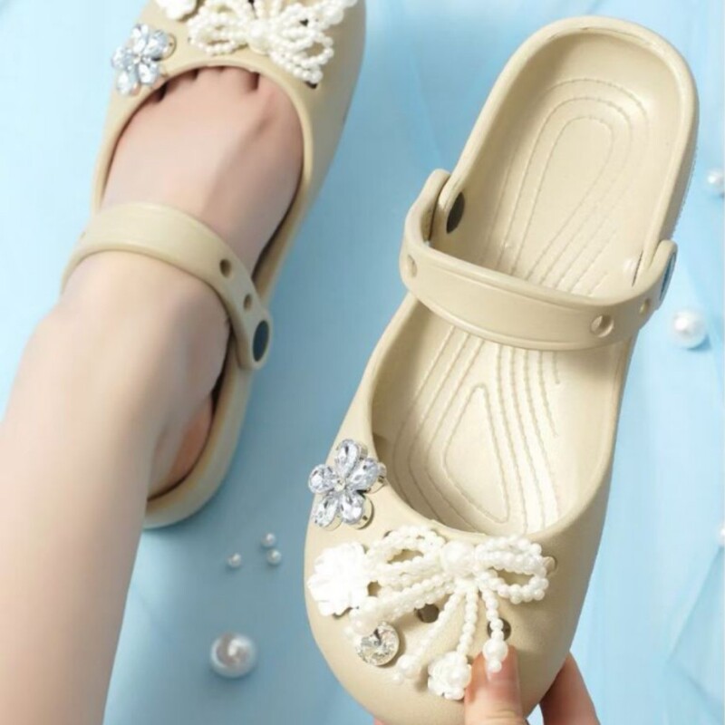 Ballet Clogs for Women, New Summer Style, Soft-Soled Mary Jane Sandals, Non-Slip, Wear-Resistant, Breathable, Lightweight, Closed-Toe Beach Shoes