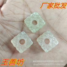 岫玉仿古件玉琮手工饰品配件天然玉石雕刻方牌小礼品厂家批发直播