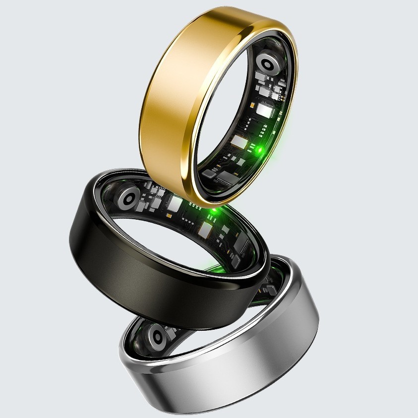 Cross-border New Product R100 Smart Ring Frosted Stainless Steel Waterproof Heart Rate Pedometer Ring Black Technology Sports Sleep