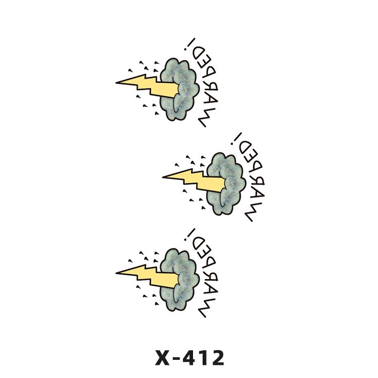 Arco de flor pequeña pegatinas de tatuaje fresco 3D dibujos animados transfronterizo Henna rosa impermeable texto en inglés pegatinas de tatuaje