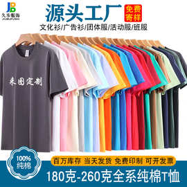 厂家直销200g纯棉t恤团体工厂服定做广告文化衫纯棉t恤定制印logo