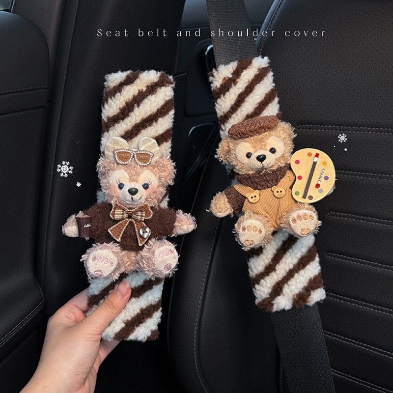 Cute Rose Car Seatbelt Shoulder Pads, Car Interior Seatbelt Decoration, Anti-Wear Clothing, Couple Set for Women