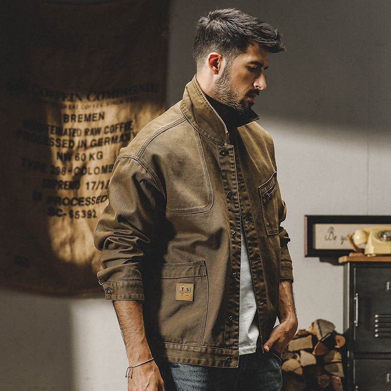 365g Heavyweight Retro American Work Jacket Men's Spring & Fall Trendy Brand Loose Tough Guy Hunting Casual Jacket Men's Top