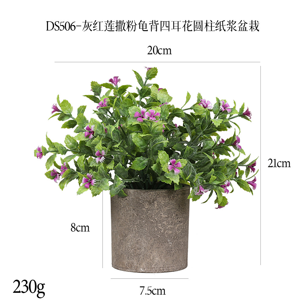 Más de 240 combinaciones populares de macetas con plantas verdes artificiales, decoraciones para el hogar, flores artificiales, bonsáis cilíndricos de pulpa de papel.