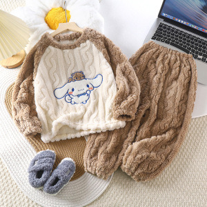 Cloud velvet raglan suit brown bear