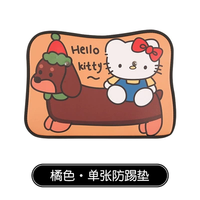 Women's Cute Cartoon Kitten Car Chair back anti-kick pad - orange-kitten