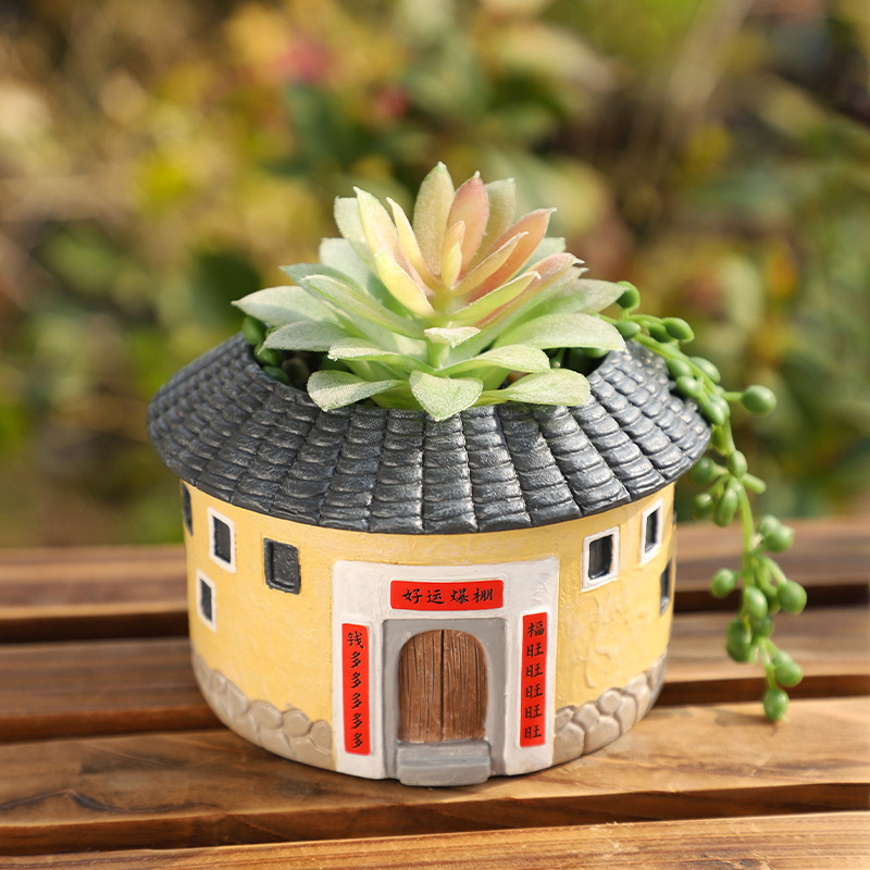 Chậu Cây Resin Bình hoa thủy canh hình hươu cao cổ gốm, bình cắm hoa khô, trang trí phòng khách và bàn làm việc (RG-172)