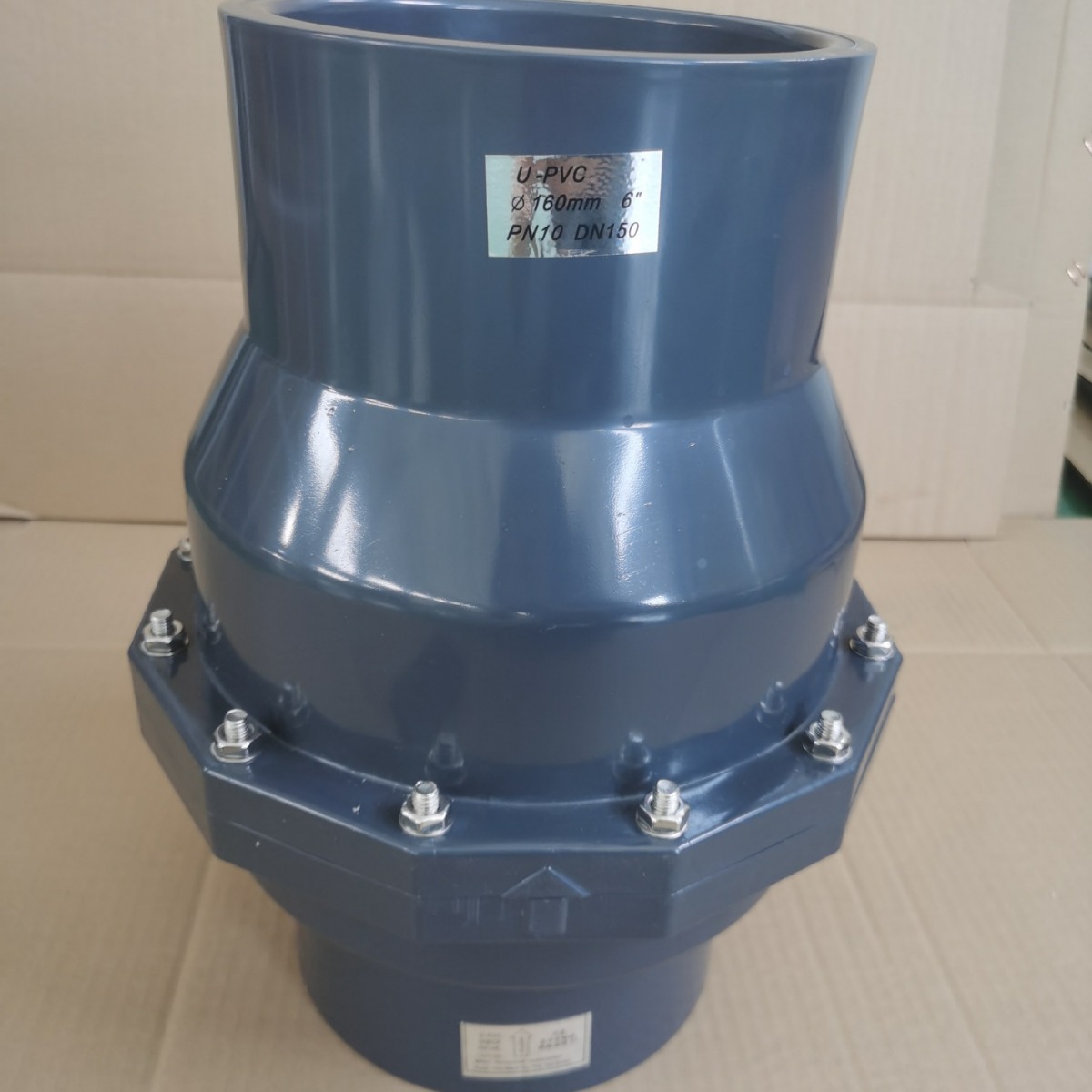 供应 UPVC旋启式止回阀 DN150 与管道承插胶粘 水平直立两用