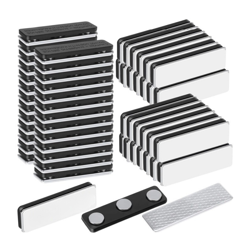 Magnetic Name Badge Magnetic Buckle 45*13 Industrial Number Card Metal Two Pieces Three Strong with Double-Sided Tape Magnet