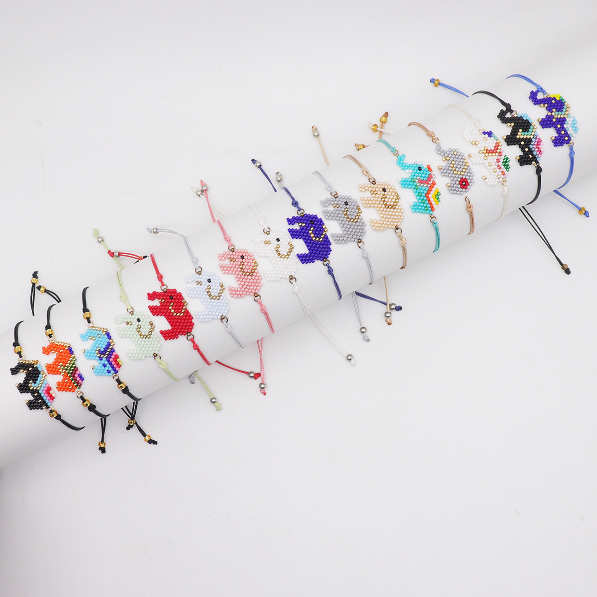 IG-Stil Elefant Saatperle Seil Kettenlos Streich Armbänder Großhandel display picture 2