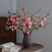 仿真花野山茶假花客厅家居餐桌摆件干花桃花花束民宿服装店装饰花