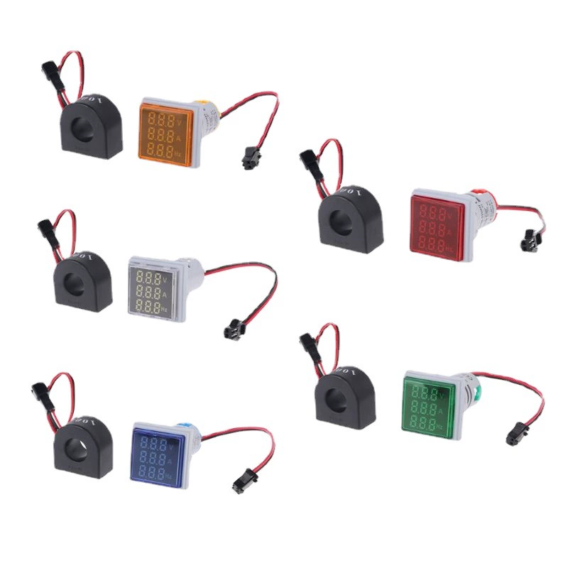 Квадратный цифровой дисплей Напряжение переменного тока Гц Метр Три в одном AD16-22FVAH Световой индикатор красный Желтый Синий Зеленый
