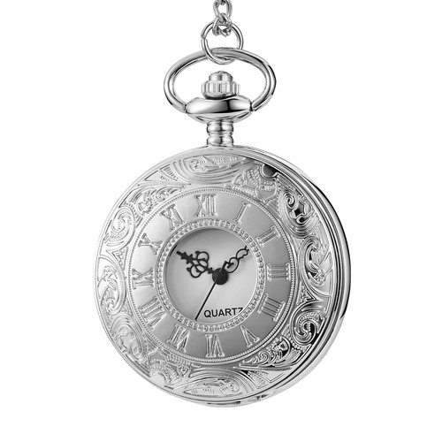 Quartz pocket watch wholesale pastoral style retro Roman hollow pocket watch men's and women's clothing accessories quartz watch