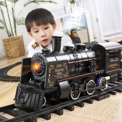 High-speed rail parking lot children's electric train set car racing steam track model educational toy for boys