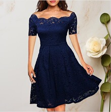 C 52149 Sexy Lace Off Shoulder Dress �Ը��ٽz�B��ȹ �羳���l
